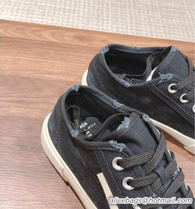 Good Quality Balenciaga Paris Low-top Sneakers in Destroyed Canvas Black 524038