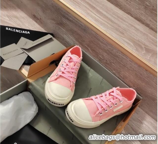 Unique Style Balenciaga Paris Low-top Sneakers in Destroyed Canvas Light Pink 524040