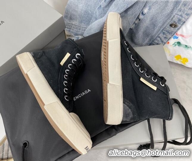 Most Popular Balenciaga Paris High-top Sneakers in Destroyed Canvas Black 0524042