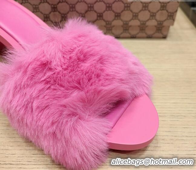 AAAAA Balenciaga Furry Heel Slide Sandals 6.5cm Light Pink 0619016