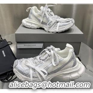 Super Quality Balenciaga 3XL Trainers Sneakers in Mesh and Polyurethane White/Silver 0703054