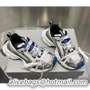 Elegant Balenciaga 3XL Trainers Sneakers in Mesh and Polyurethane White/Grey/Blue 0703055