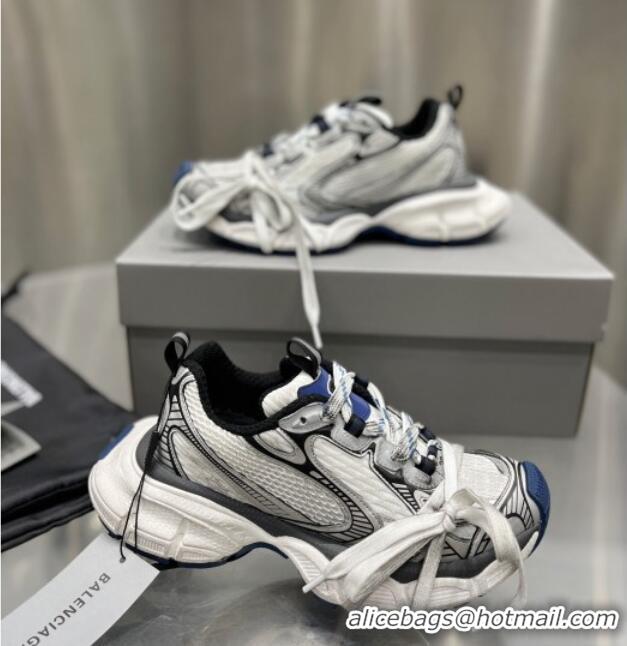 Elegant Balenciaga 3XL Trainers Sneakers in Mesh and Polyurethane White/Grey/Blue 0703055