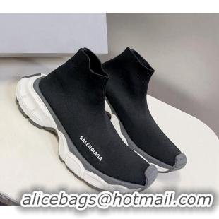 Reasonable Price Balenciaga 3XL Knit Ankle Boots Black/White/Dark Grey 809006