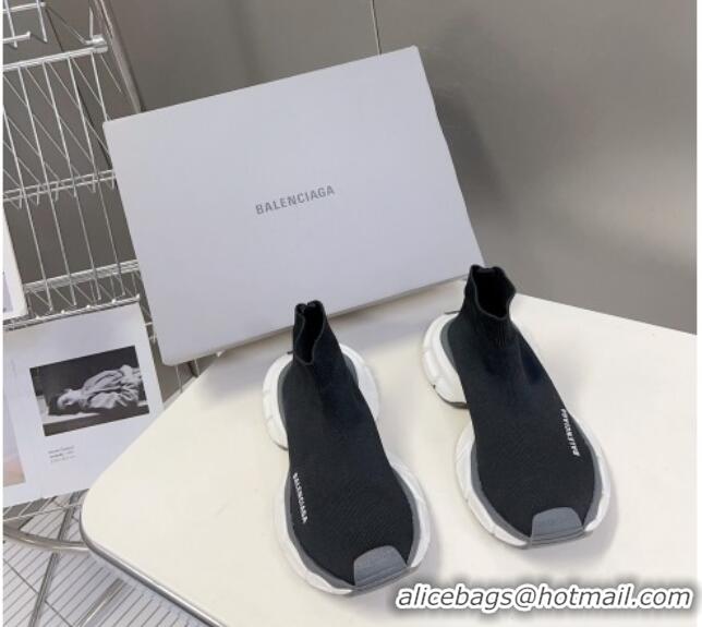 Reasonable Price Balenciaga 3XL Knit Ankle Boots Black/White/Dark Grey 809006