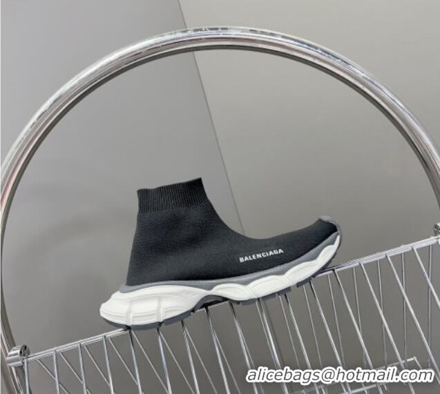 Reasonable Price Balenciaga 3XL Knit Ankle Boots Black/White/Dark Grey 809006