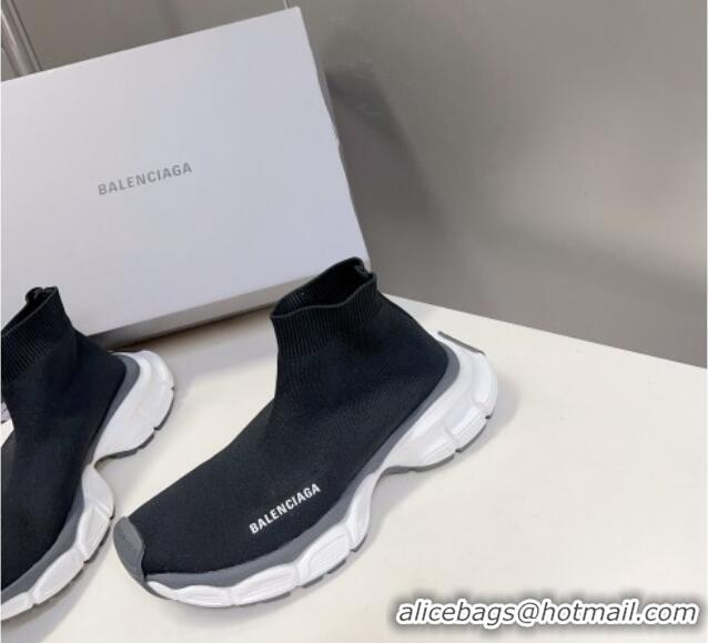 Reasonable Price Balenciaga 3XL Knit Ankle Boots Black/White/Dark Grey 809006