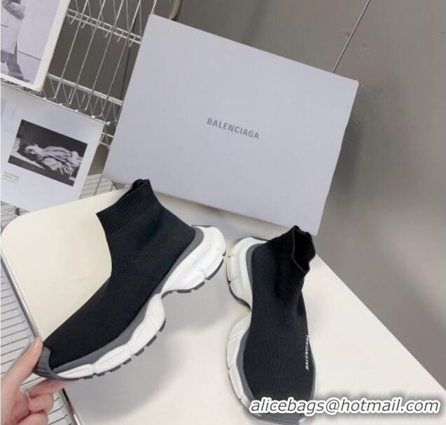 Reasonable Price Balenciaga 3XL Knit Ankle Boots Black/White/Dark Grey 809006