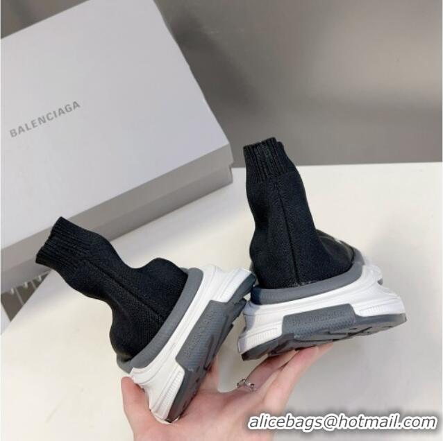 Reasonable Price Balenciaga 3XL Knit Ankle Boots Black/White/Dark Grey 809006