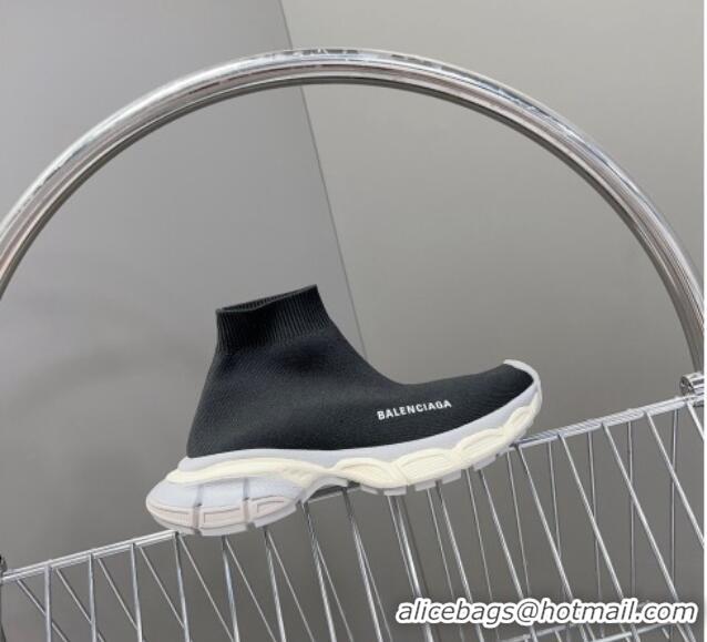 Good Product Balenciaga 3XL Knit Ankle Boots Black/White/Light Grey 0809008