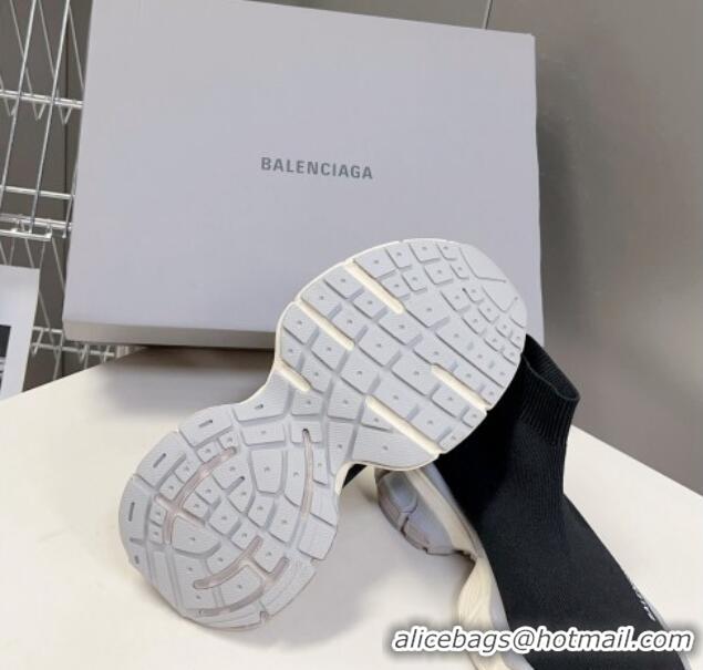 Good Product Balenciaga 3XL Knit Ankle Boots Black/White/Light Grey 0809008