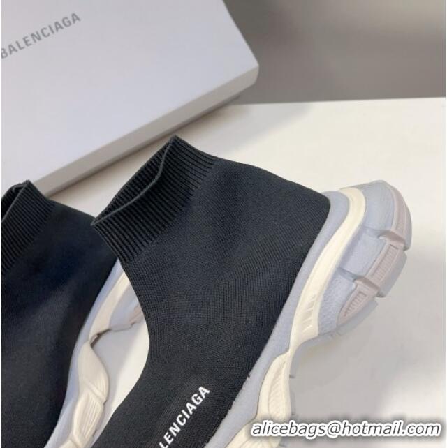 Good Product Balenciaga 3XL Knit Ankle Boots Black/White/Light Grey 0809008