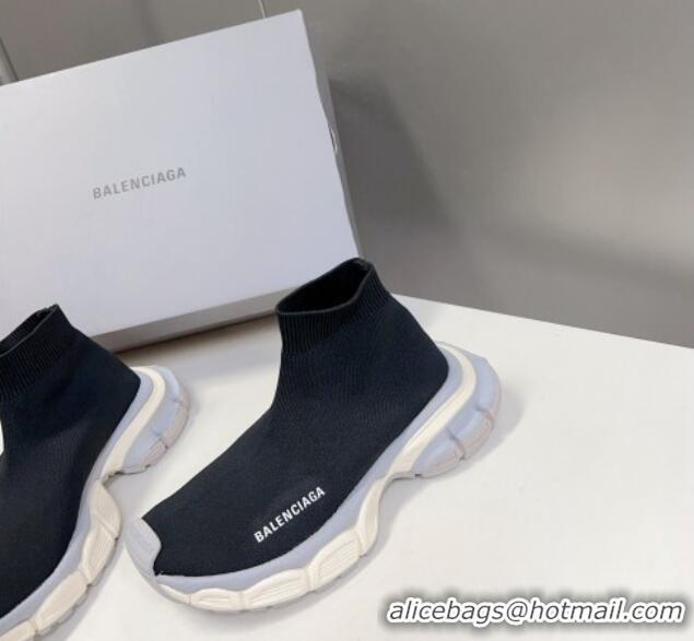 Good Product Balenciaga 3XL Knit Ankle Boots Black/White/Light Grey 0809008