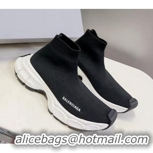 Top Quality Balenciaga 3XL Knit Ankle Boots Black/White 809009