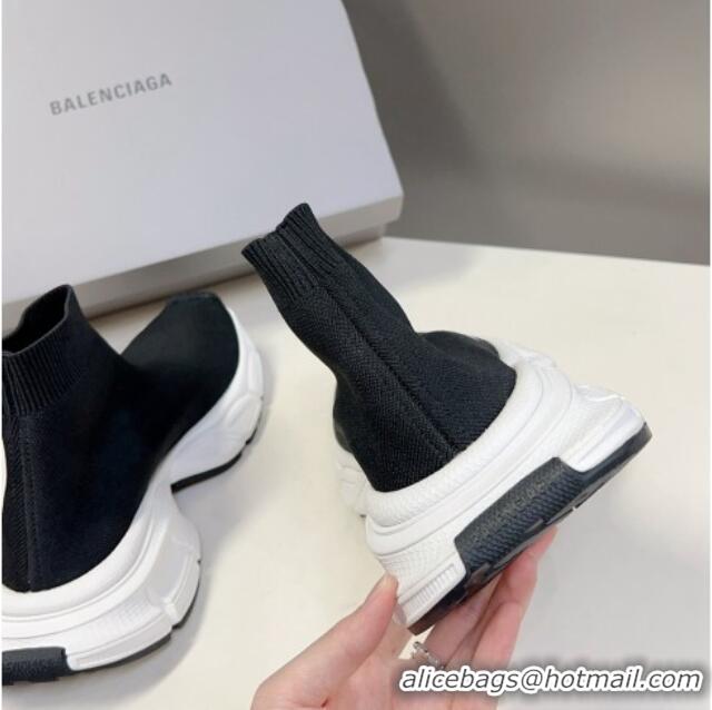 Top Quality Balenciaga 3XL Knit Ankle Boots Black/White 809009