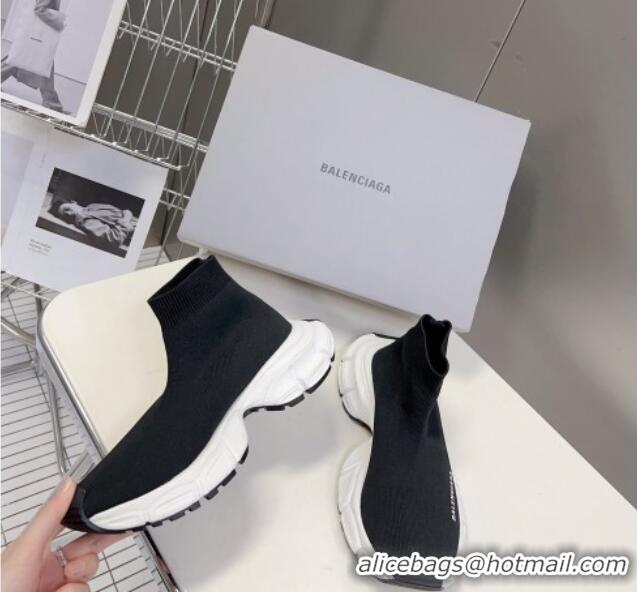 Top Quality Balenciaga 3XL Knit Ankle Boots Black/White 809009