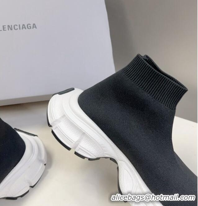 Top Quality Balenciaga 3XL Knit Ankle Boots Black/White 809009