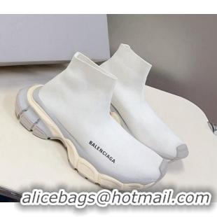 Popular Style Balenciaga 3XL Knit Ankle Boots White/Grey 809010