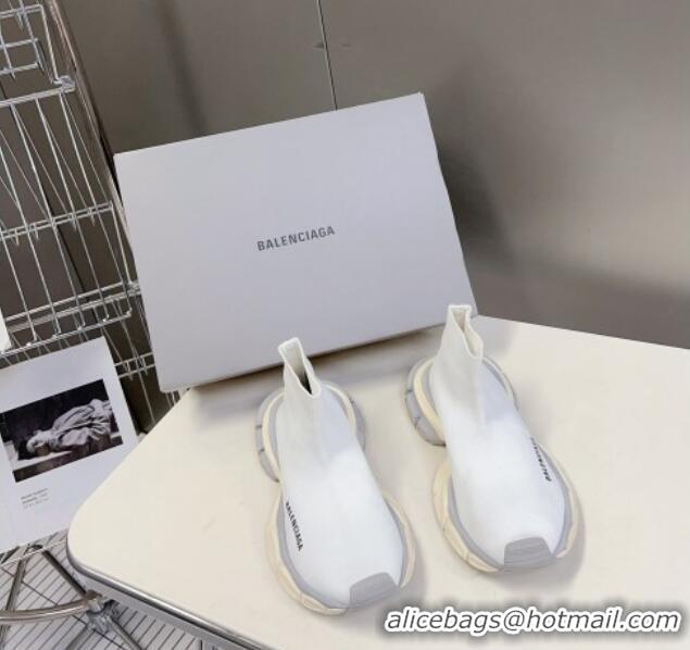 Popular Style Balenciaga 3XL Knit Ankle Boots White/Grey 809010