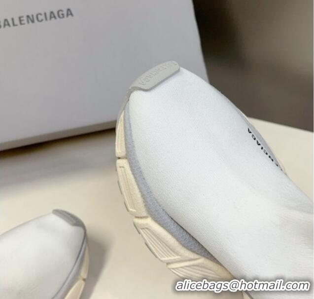 Popular Style Balenciaga 3XL Knit Ankle Boots White/Grey 809010