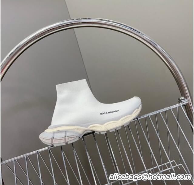 Popular Style Balenciaga 3XL Knit Ankle Boots White/Grey 809010