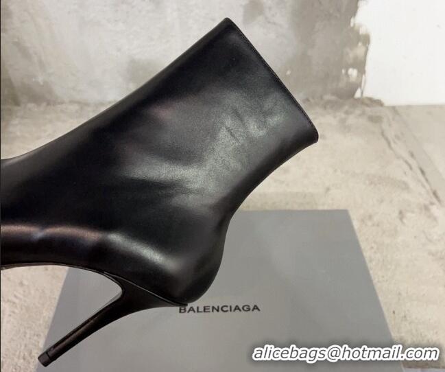 Charming Balenciaga Knife Calfskin Ankle Boots 10cm Black BE0814 814081