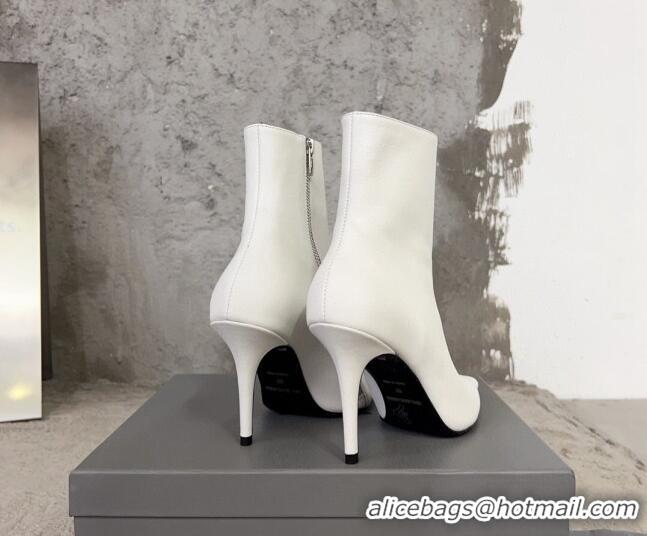 Best Price Balenciaga Knife Calfskin Ankle Boots 10cm White BE0814 814082