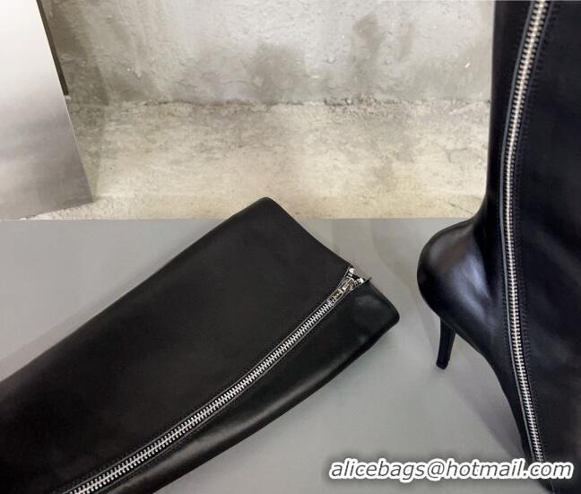 Good Taste Balenciaga Knife Calfskin High Boots 10cm Black BE0814 814083