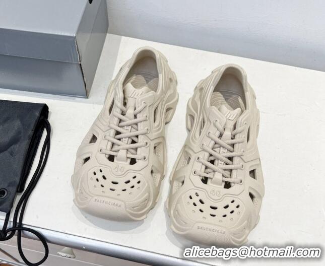 Low Price Balenciaga HD Lace-Up Trainers Sneakers in Rubber BL08211 White