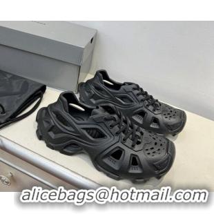 Best Quality Balenciaga HD Lace-Up Trainers Sneakers in Rubber BL08211 Black