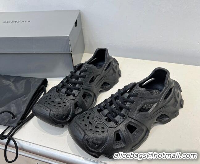 Best Quality Balenciaga HD Lace-Up Trainers Sneakers in Rubber BL08211 Black