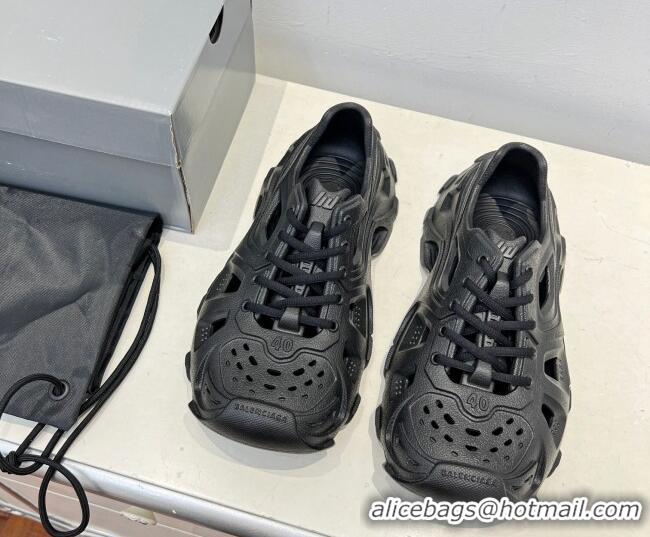 Best Quality Balenciaga HD Lace-Up Trainers Sneakers in Rubber BL08211 Black