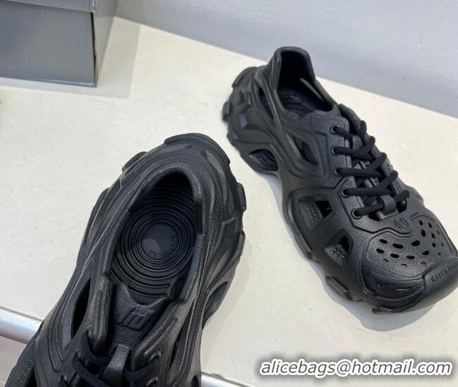 Best Quality Balenciaga HD Lace-Up Trainers Sneakers in Rubber BL08211 Black