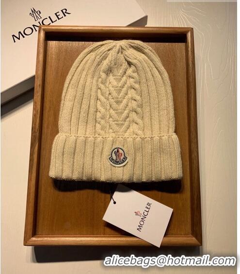 Inexpensive Moncler Knit Hat and Scarf Set M0923 Beige 2022