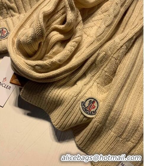 Inexpensive Moncler Knit Hat and Scarf Set M0923 Beige 2022