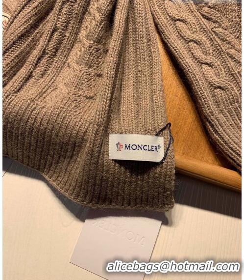 Best Price Moncler Knit Hat and Scarf Set M0923 Khaki 2022