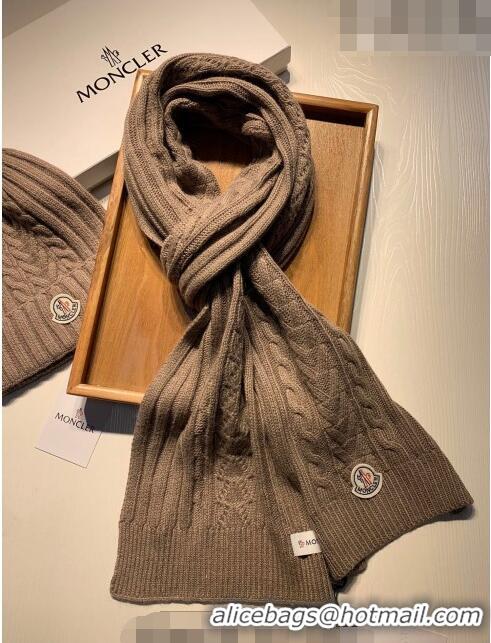 Best Price Moncler Knit Hat and Scarf Set M0923 Khaki 2022