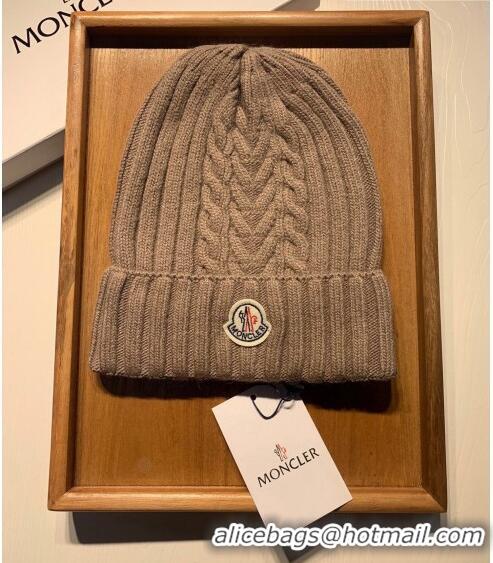 Best Price Moncler Knit Hat and Scarf Set M0923 Khaki 2022