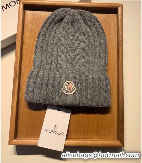 Good Product Moncler Knit Hat and Scarf Set M0923 Dark Grey 2022