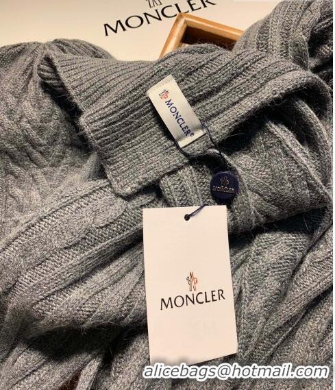 Good Product Moncler Knit Hat and Scarf Set M0923 Dark Grey 2022