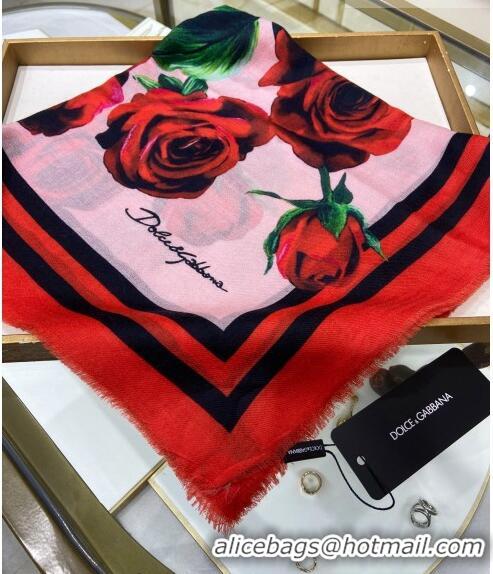 Top Quality Dolce & Gabbana Cashmere Shawl Scarf 140cm DG08231 Pink 2023