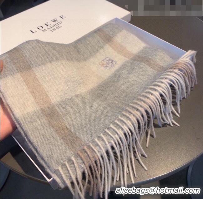 Low Cost Loewe Check Cashmere Long Scarf 30x180cm 091616 Grey 2022