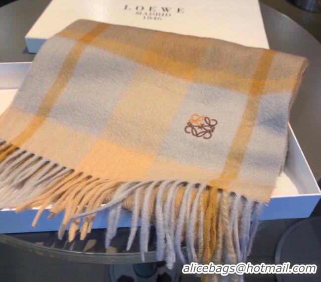 Low Price Loewe Check Cashmere Long Scarf 30x180cm 091616 Orange 2022