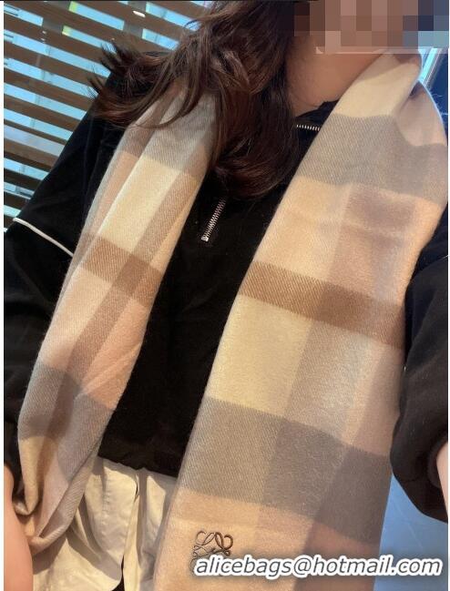 Top Design Loewe Check Cashmere Long Scarf 30x180cm 091616 Pink 2022