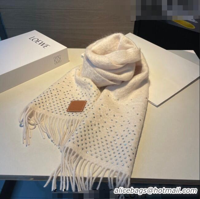 Inexpensive Loewe Crystal Long Scarf 28x200cm 092327 White 2022