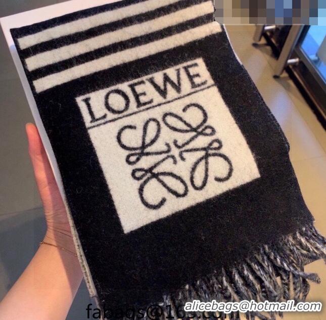 Buy Fashionable Loewe Cashmere Long Scarf 20x230cm 1011 Black 2022