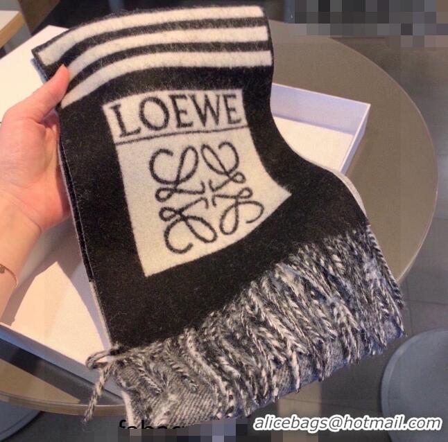 Buy Fashionable Loewe Cashmere Long Scarf 20x230cm 1011 Black 2022