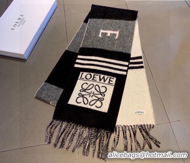 Buy Fashionable Loewe Cashmere Long Scarf 20x230cm 1011 Black 2022