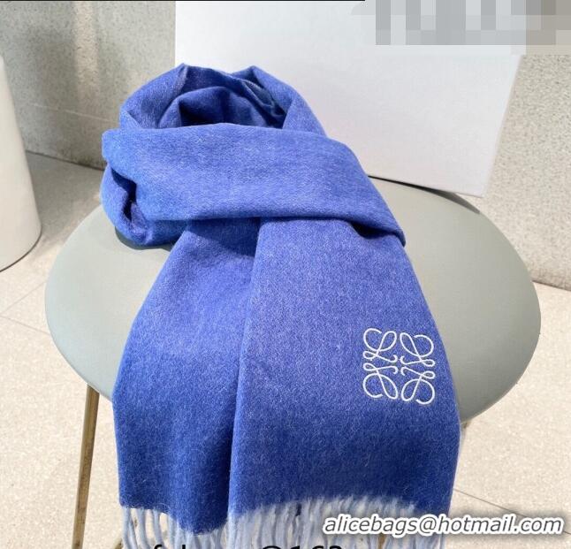 Famous Brand Loewe Cashmere Long Scarf 32x180cm 1008 Blue 2022