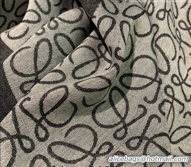 Well Crafted Loewe Anagram Wool Square Shawl Scarf 140cm 2212 Grey 2022